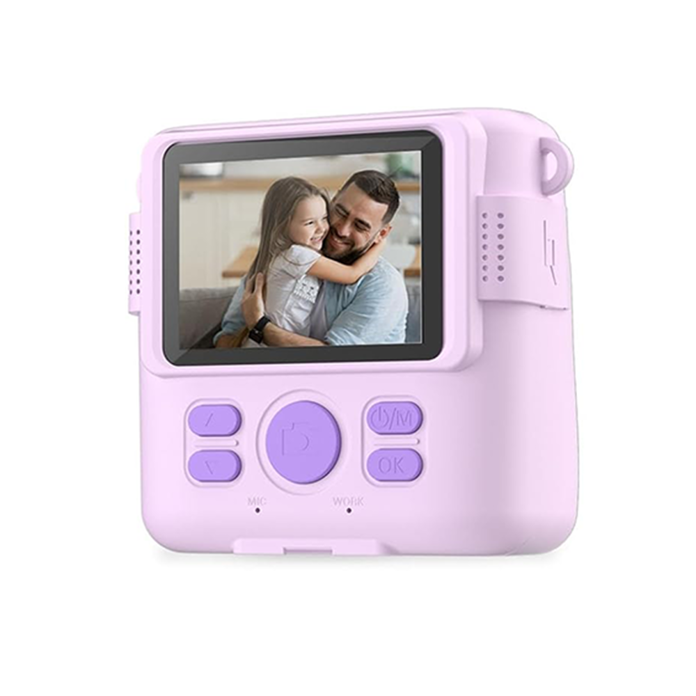 Kids Instant Print Camera with 32GB SD – HD Video, Fun Toy Gift (Purple)