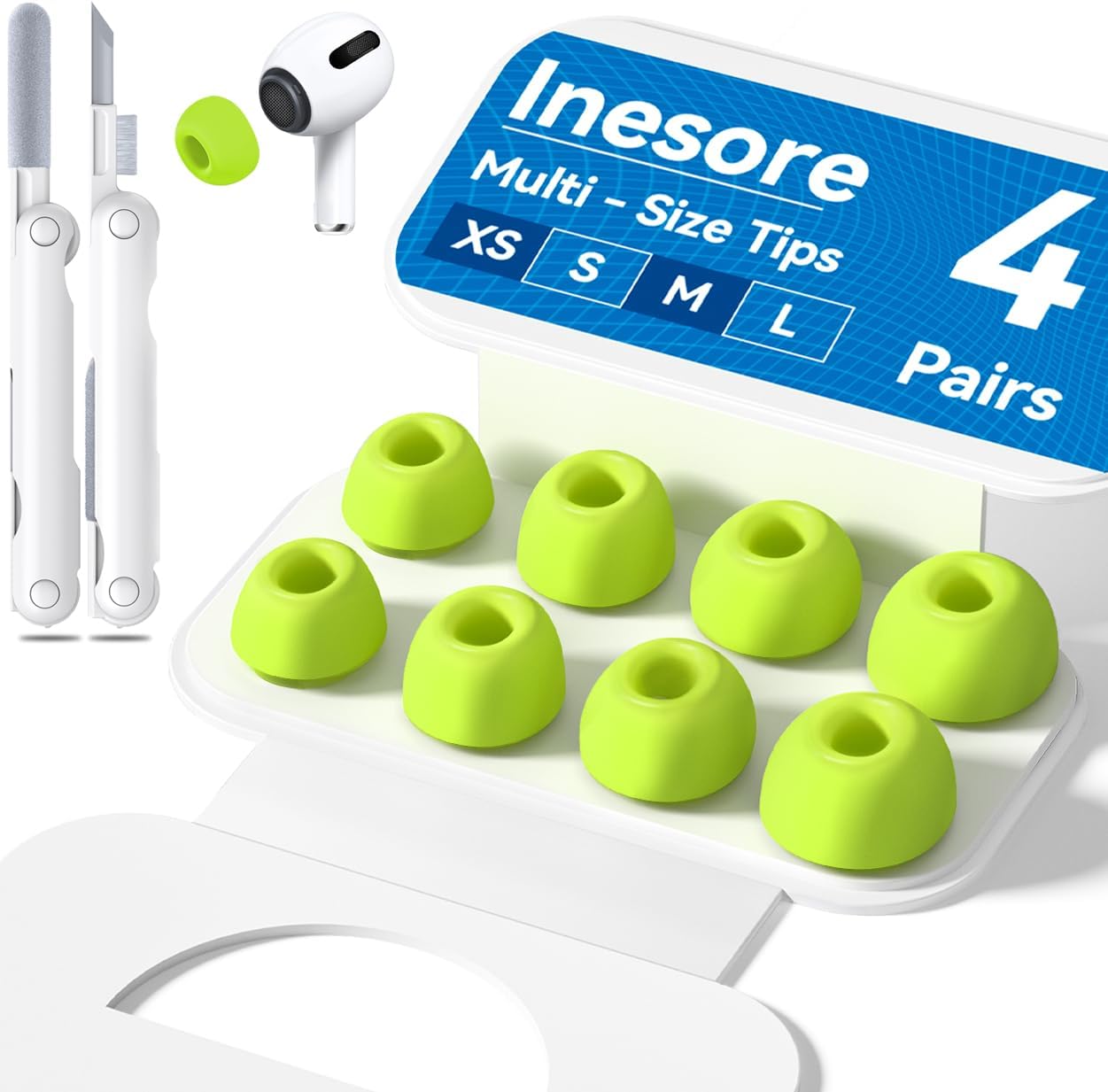 Replacement silicone ear tips for AirPods Pro with noise cancelling and dust guard
