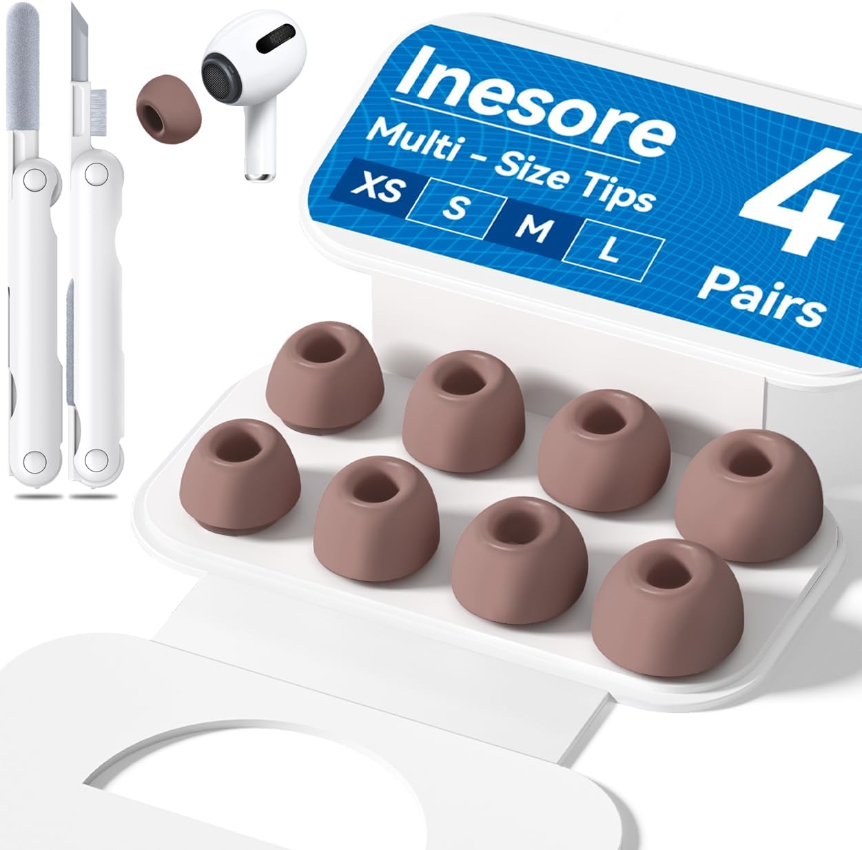 Replacement silicone ear tips for AirPods Pro with noise cancelling and dust guard
