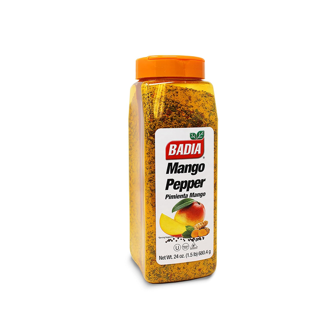 Badia Mango Pepper Seasoning, 6.5 oz - Sweet & Zesty Citrus Pepper Blend for Chicken, Seafood & Vegetables