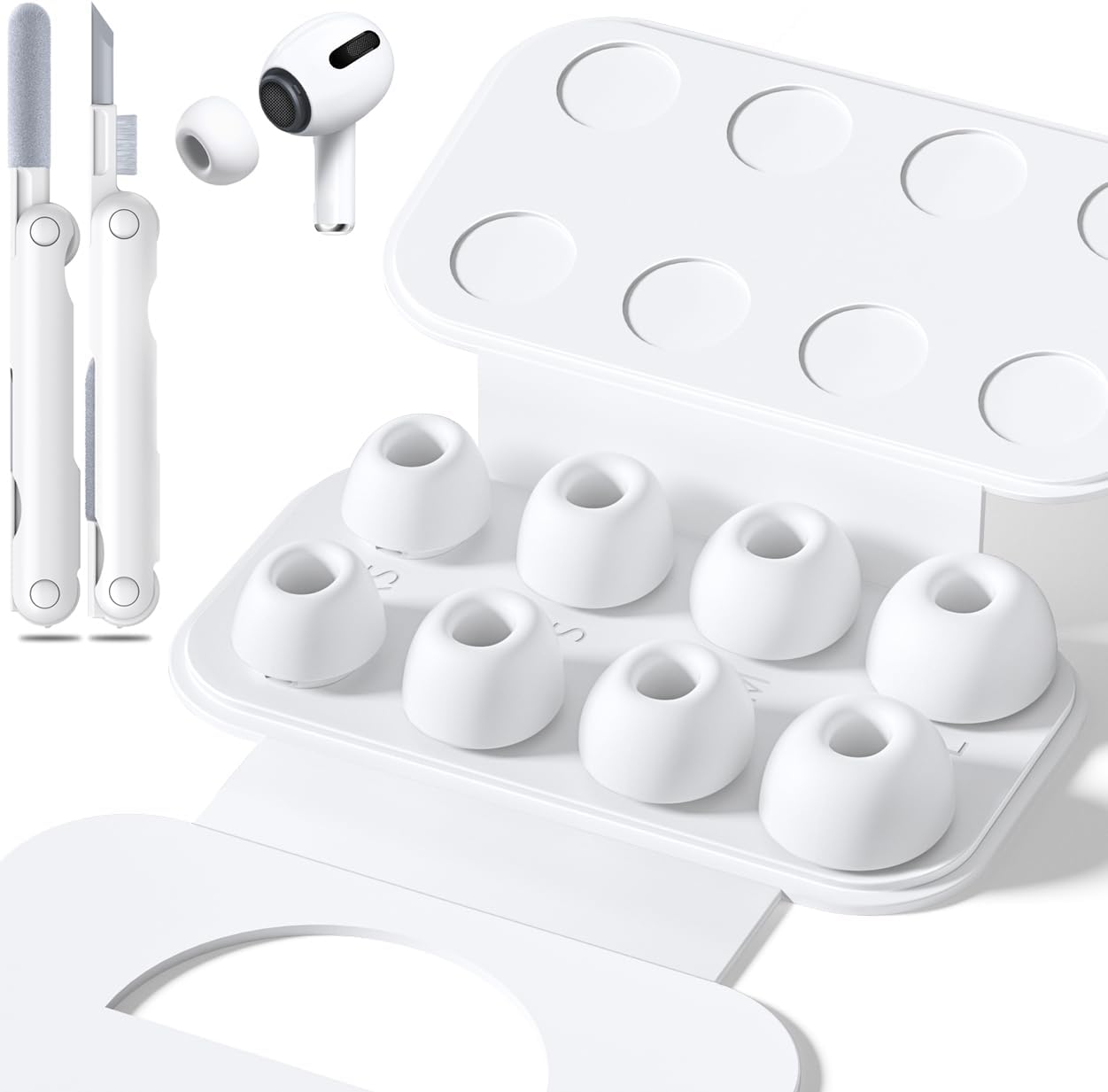 6Replacement silicone ear tips for AirPods Pro with noise cancelling and dust guard
