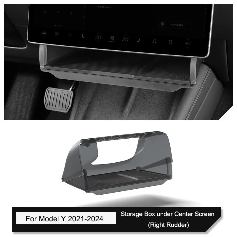 Under-Screen Hidden Storage Box For Tesla Model Y Model 3 Highland 2024