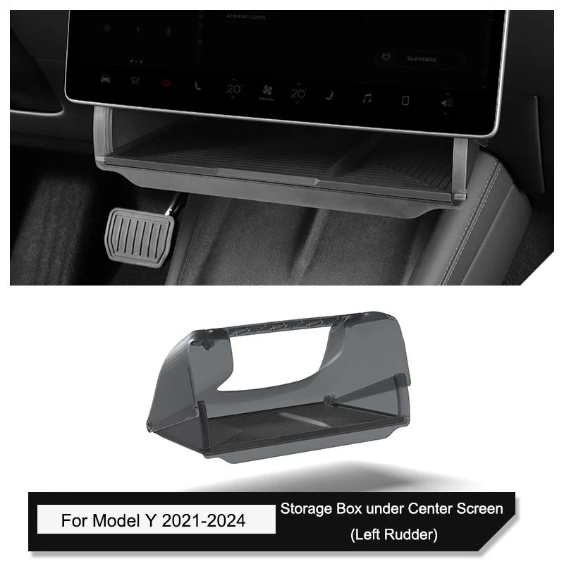 Under-Screen Hidden Storage Box For Tesla Model Y Model 3 Highland 2024