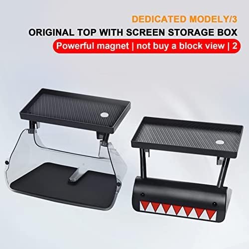 Center Console Organizer with Anti-Slip Liner Tray Magnetic with Tesla Model 3 Model Y Accessories(Black)