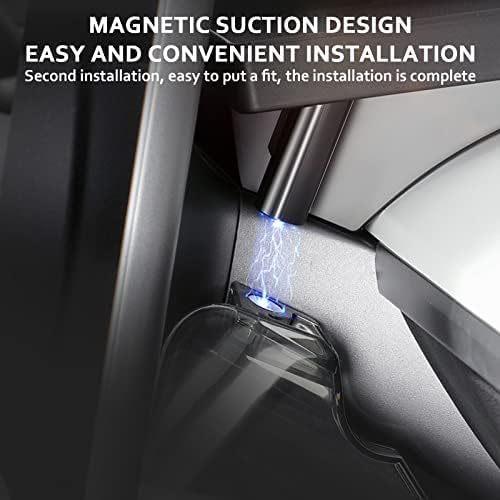 Center Console Organizer with Anti-Slip Liner Tray Magnetic with Tesla Model 3 Model Y Accessories(Black)