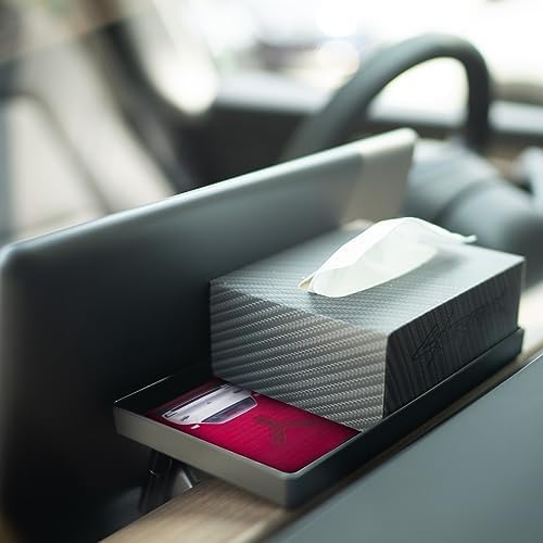 Center Console Organizer with Anti-Slip Liner Tray Magnetic with Tesla Model 3 Model Y Accessories(Black)