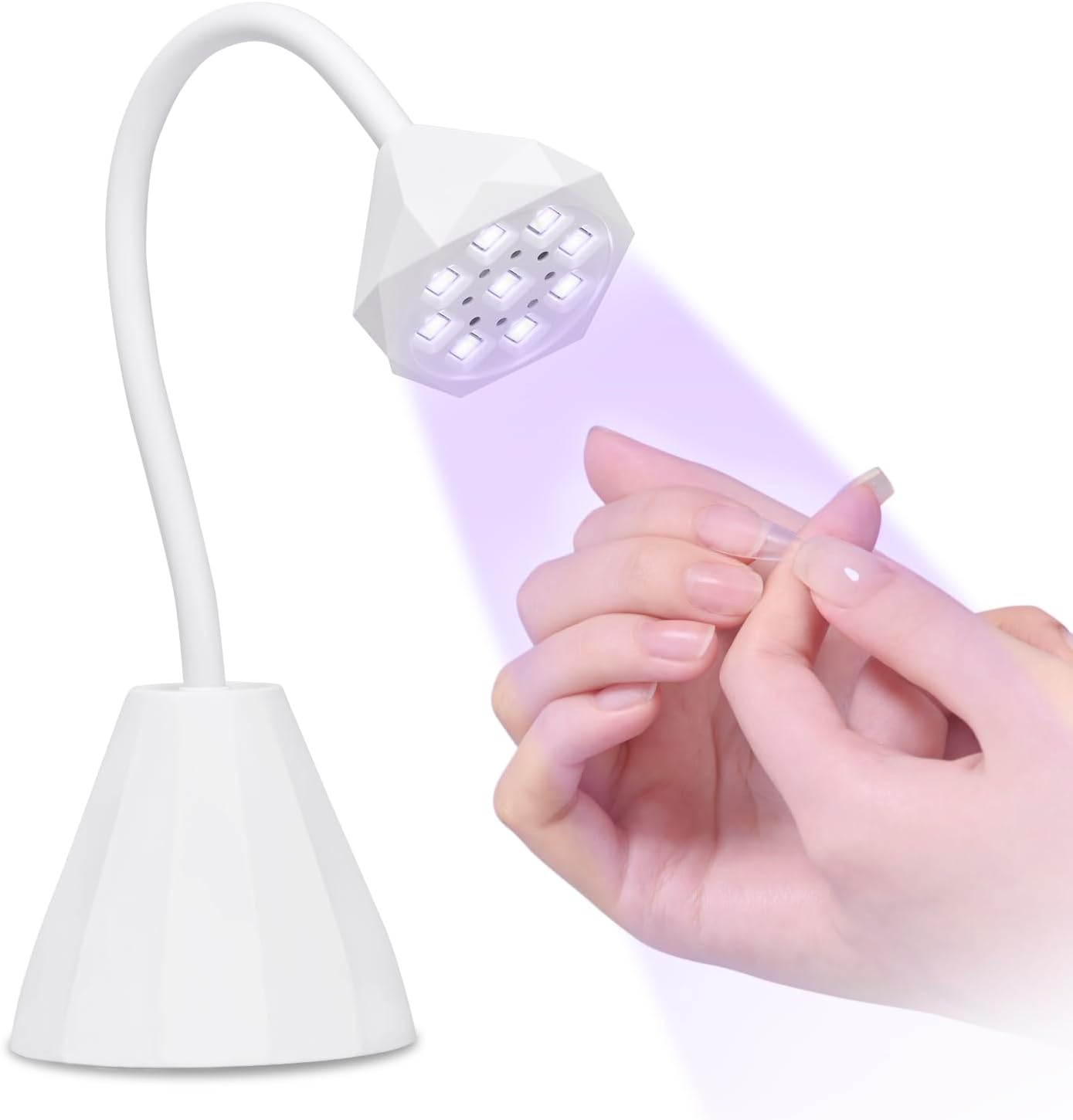 Handheld UV Light for Gel Nails, Mini Nail Light, Portable LED Nail Lamp, Cordless Rechargeable USB Nail Dryer