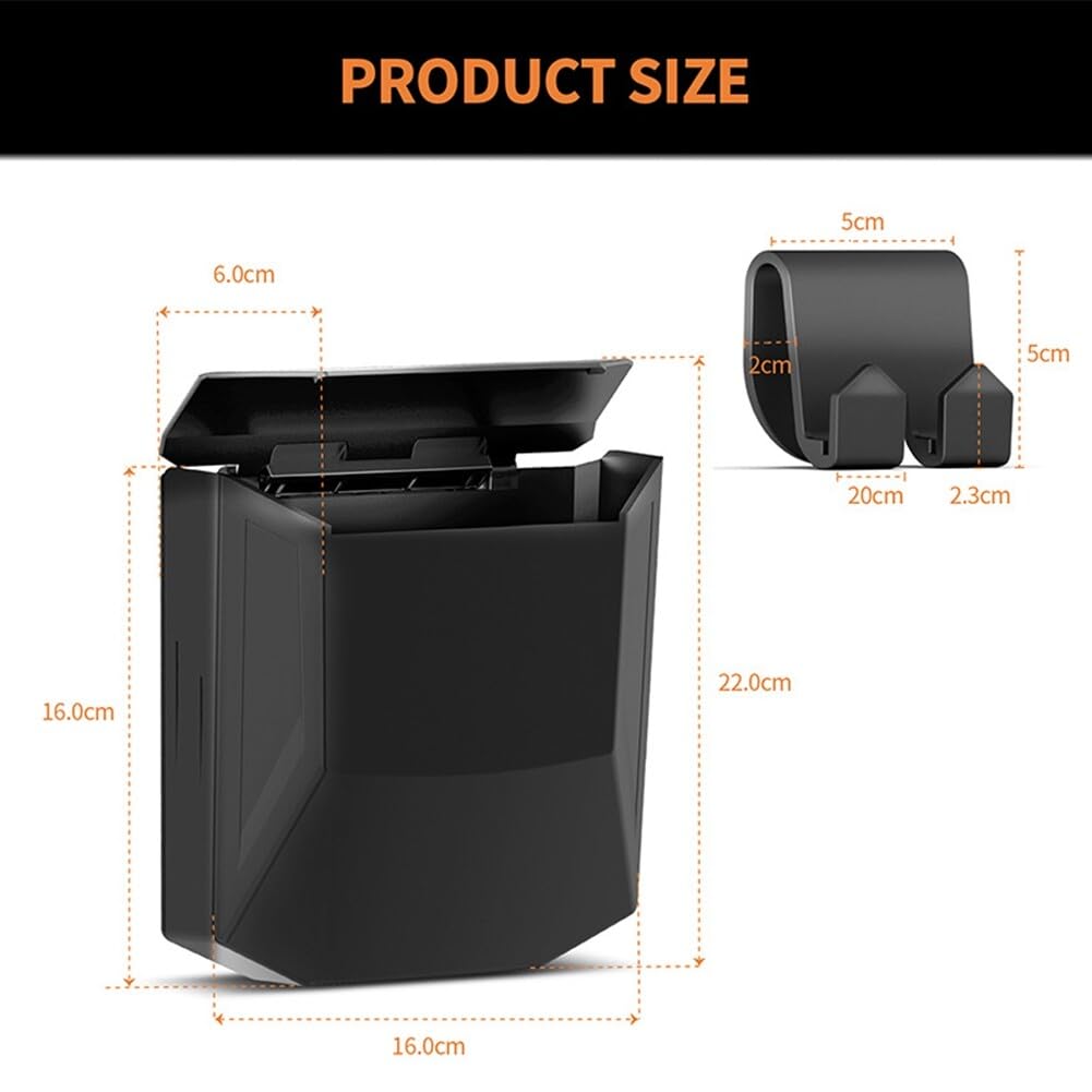 Garbage Bin,Car Seat with Lid with Hooks Leak Proof Vehicle Car Organizer Hanging Storage Box Mini Compatible for Tesla Model 3/X/Y/s