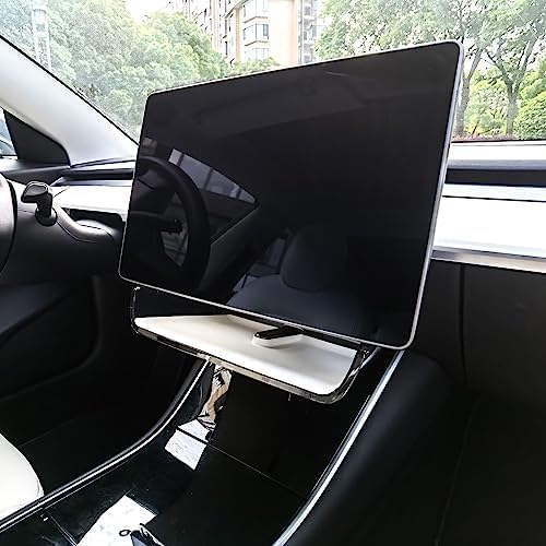 Center Console Organizer with Anti-Slip Liner Tray Magnetic with Tesla Model 3 Model Y Accessories(Black)