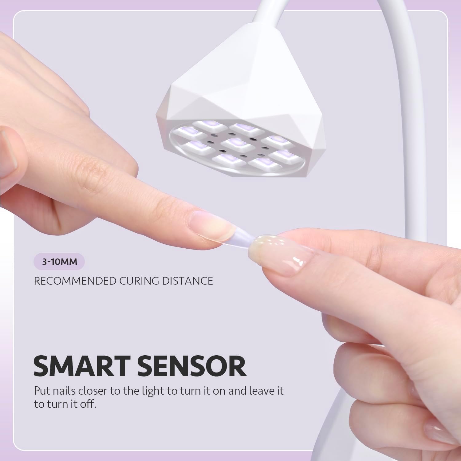 Handheld UV Light for Gel Nails, Mini Nail Light, Portable LED Nail Lamp, Cordless Rechargeable USB Nail Dryer