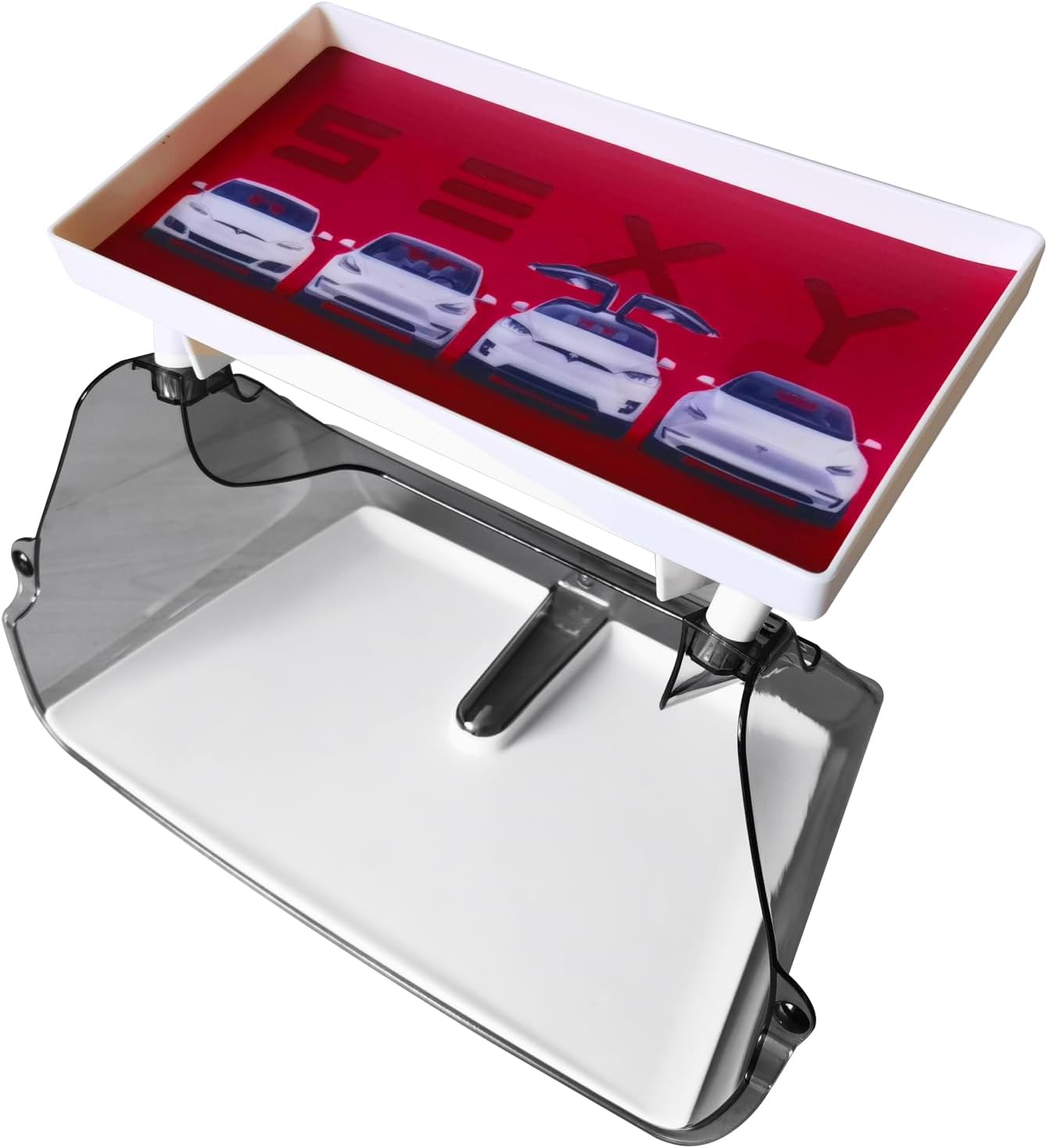 Center Console Organizer with Anti-Slip Liner Tray Magnetic with Tesla Model 3 Model Y Accessories(Black)