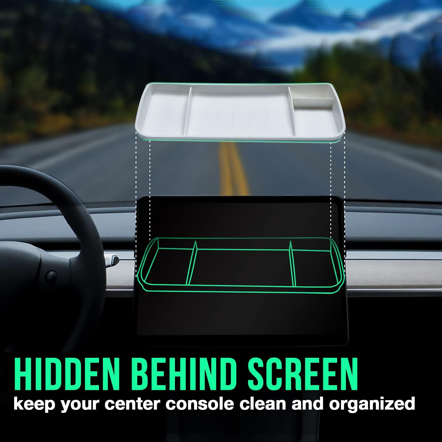 Trash Can Rear Center Console Organizer Behind Seat, Seat back, Second Row Tissue Holder/Storage Bin for Model Y Accessories