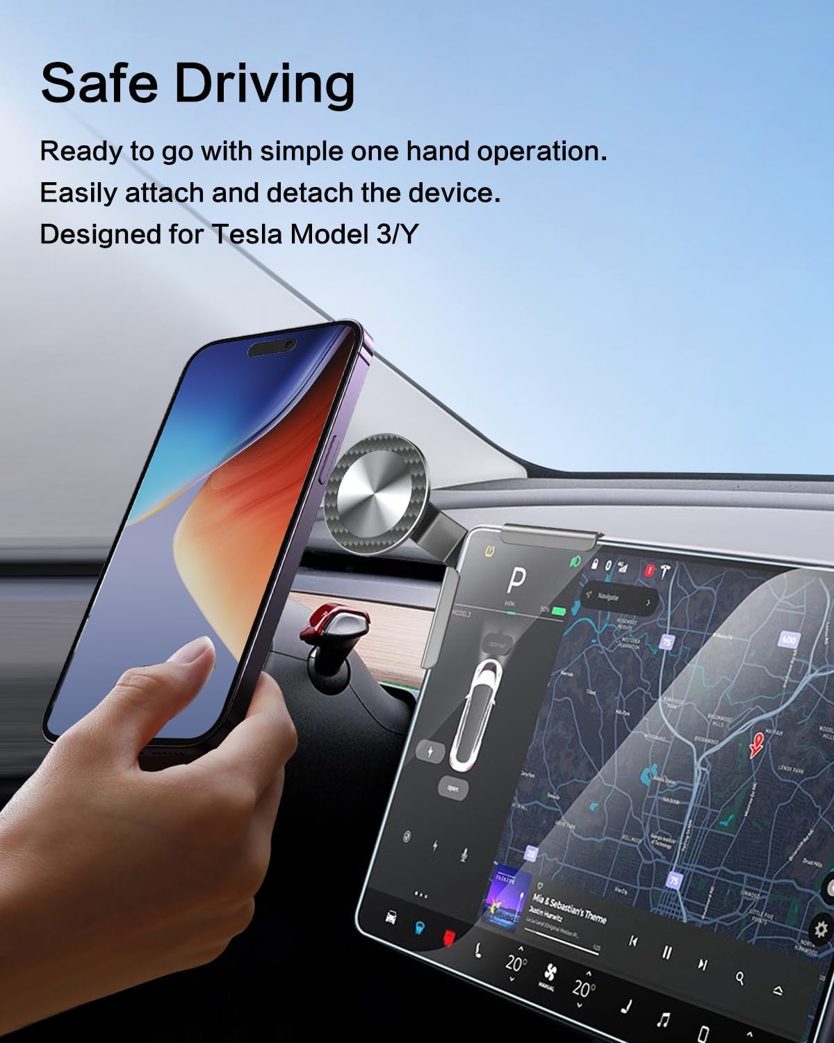 All Aluminum Magnetic MagSafe Tesla Phone Mount