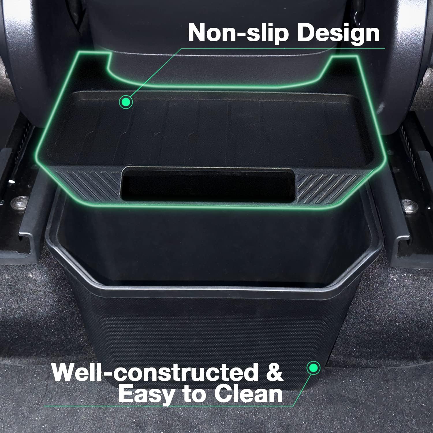 Trash Can Rear Center Console Organizer Behind Seat, Seat back, Second Row Tissue Holder/Storage Bin for Model Y Accessories