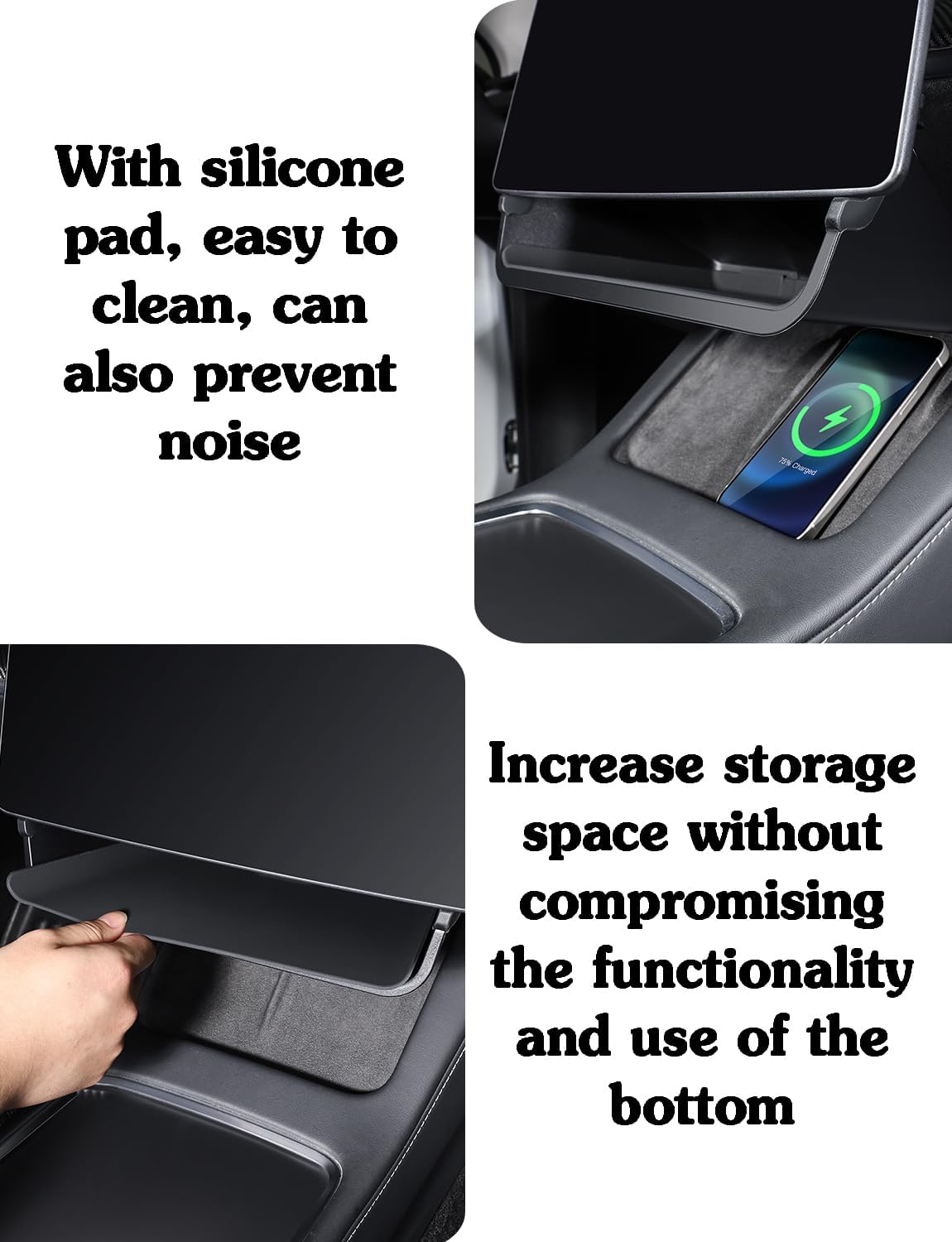 Under Screen Storage Organizer Tray Box Console Center for Tesla Model 3 Model Y Accessories