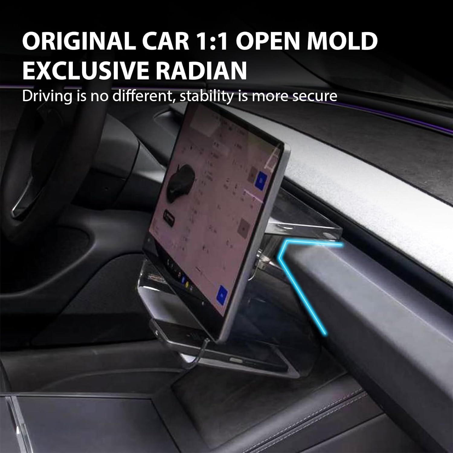 Center Console Organizer with Anti-Slip Liner Tray Magnetic with Tesla Model 3 Model Y Accessories(Black)