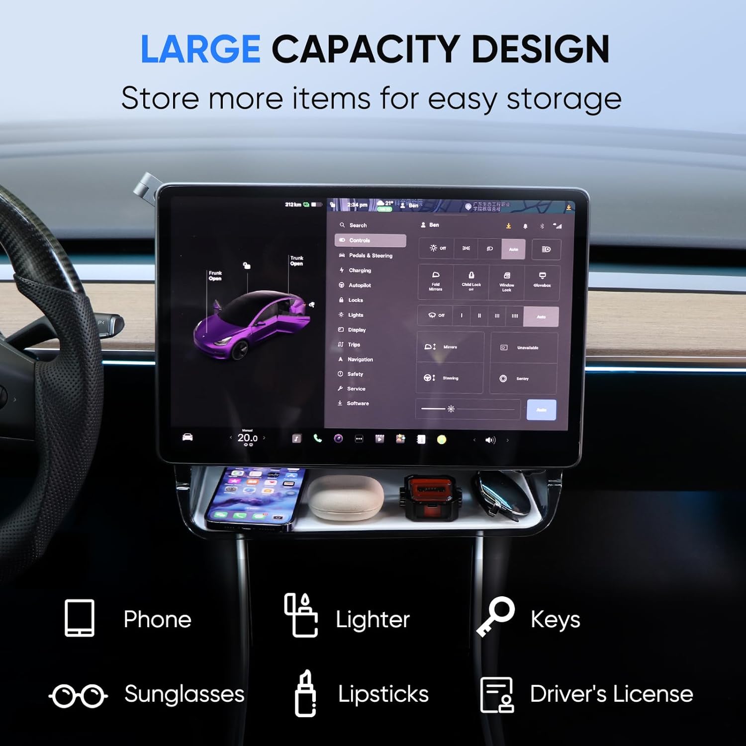 Tesla Center Console Organizer Model 3 Model Y Accessories