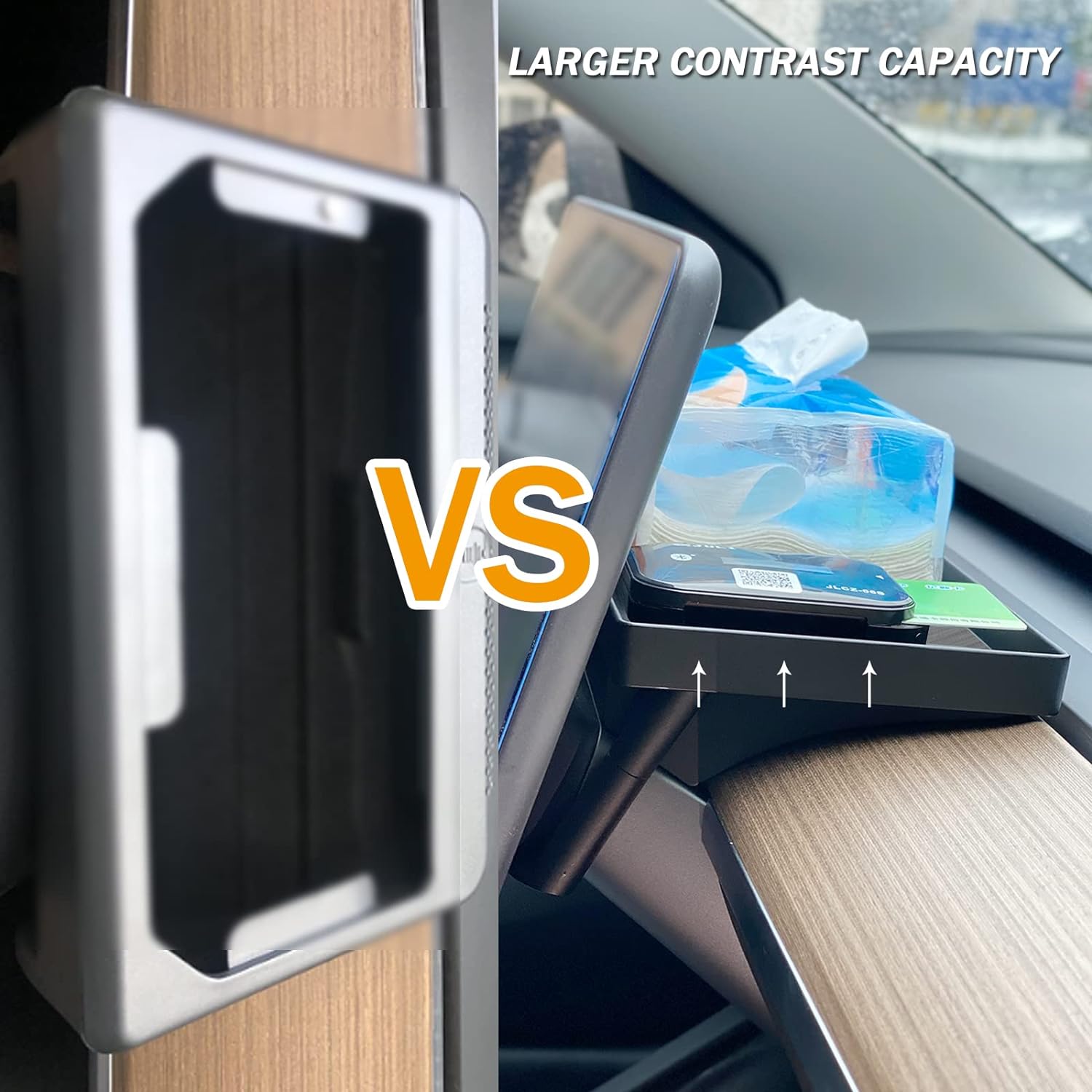 Center Console Organizer with Anti-Slip Liner Tray Magnetic with Tesla Model 3 Model Y Accessories(Black)